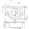 Акриловая ванна Excellent Aquarella R 150x100 см, угловая, с каркасом, асимметричная