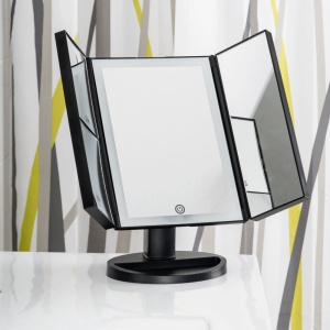 Купить Косметическое зеркало Ridder Vivian О3110010 с подсветкой, поворотное, черное матовое в Москве с доставкой Косметическое зеркало Ridder Vivian О3110010 с подсветкой, поворотное, черное матовое