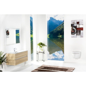 Мебель для ванной Armadi Art Vallessi 100 дуб светлый, с белой раковиной