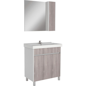 Купить Тумба с раковиной Домино Uno 80 дуб серый в Москве с доставкой Тумба с раковиной Домино Uno 80 дуб серый