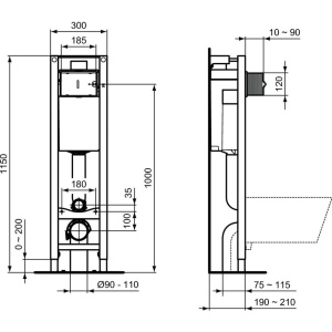 Система инсталляции для унитазов Ideal Standard Prosys Eco Frame M E233267