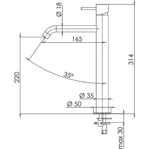 Смеситель для раковины Remer X Style Inox SSX12LXL