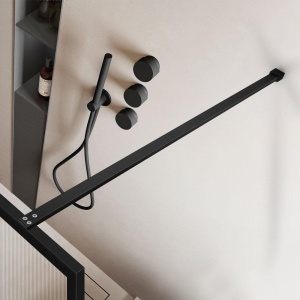 Купить Душевая перегородка Vincea Walk-in HP Art VSW-1HP800FLB 80 см, профиль матовый черный, стекло рифленое в Москве с доставкой Душевая перегородка Vincea Walk-in HP Art VSW-1HP800FLB 80 см, профиль матовый черный, стекло рифленое