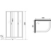 Душевая кабина Niagara Classic NG-3512-14LBKG 120х80 см, без крыши, с гидромассажем