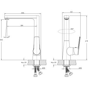 Смеситель для кухни Rush Balearic BA3935-23