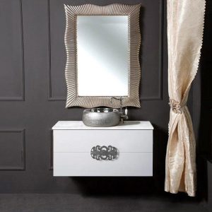 Тумба с раковиной Armadi Art NeoArt 100, белая с ручками Ajur хром