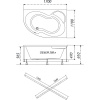 Акриловая ванна Triton Мари L 170x110 см, угловая, с каркасом, асимметричная