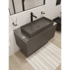 Тумба с раковиной STWORKI Рандерс, 100, антрацит, подвесная, с подсветкой