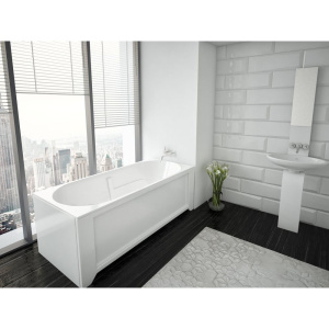 Акриловая ванна Акватек Лея LEY170-0000021 170x75 см, с каркасом, с экраном, со сливом-переливом, слив слева