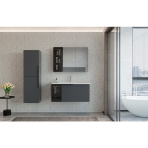 Зеркало-шкаф STWORKI Готланд 100, антрацит матовый