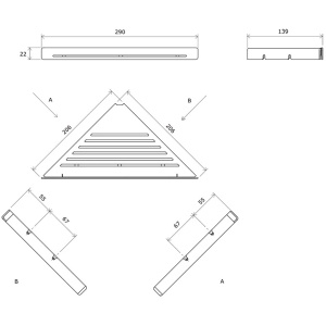 Купить Полка Ravak SLIM C  X07P578  угловая сатин/хром в Москве с доставкой Полка Ravak SLIM C  X07P578  угловая сатин/хром