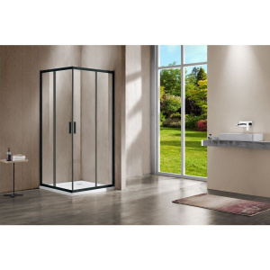 Душевой уголок Vincea Garda VSS-1G9010CLB 100x90 см, профиль чёрный, стекло прозрачное