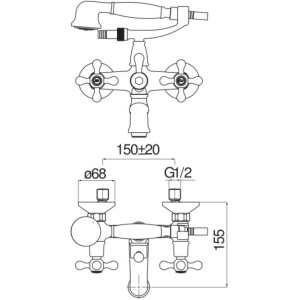 Смеситель для ванны Nobili Grazia GRC5001BR Ancient bronze