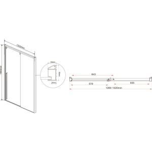 Душевая дверь в нишу Vincea Lugano VDS-1L130CLB-1 130 см, профиль черный