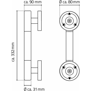 Поручень Ridder Ken S А262310 с противоскользящей резиновой накладкой, хром