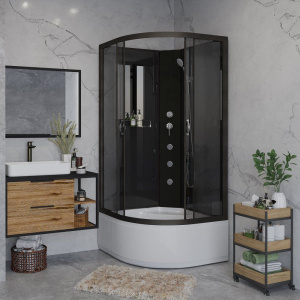 Душевая кабина Niagara Classic NG-6508-14BKG 90x90 см, без крыши, с гидромассажем