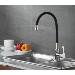 Смеситель для кухни Ledeme Rainbow L4898-10 черный, золотой