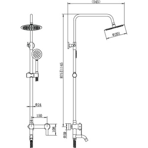 Душевая стойка Fashun A52422 сатин