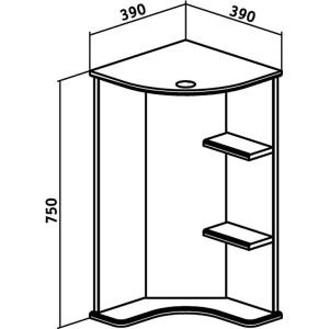 Зеркало Runo Браво 40 угловое