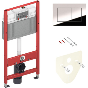 Комплект Унитаз подвесной VitrA Sanibelle 7551B003-0075 безободковый + Крышка 801-003-019 с микролифтом + Инсталляция TECE Now 9400412 4 в 1 с кнопкой смыва