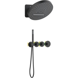 Душевой комплект Timo Saona SX-2329/03SM С ВНУТРЕННЕЙ ЧАСТЬЮ, с термостатом, матовый черный