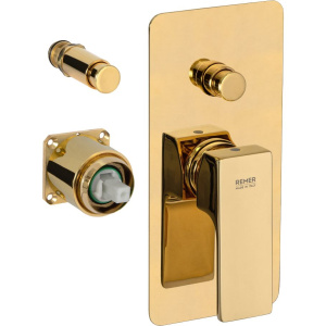 Купить Смеситель для ванны с душем Remer Absolute AU09KBDO золотой глянцевый в Москве с доставкой Смеситель для ванны с душем Remer Absolute AU09KBDO золотой глянцевый