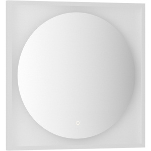 Зеркало Defesto Eclipse DF 2227S 70х70 белая рама, с LED-подсветкой, 4500К, сенсорный выключатель