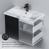 Мебель для ванной AM.PM Gem 75 черная матовая, подвесная, с 2 ящиками, с белой раковиной