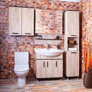 Зеркало-шкаф Бриклаер Карибы 75 дуб кантри, венге