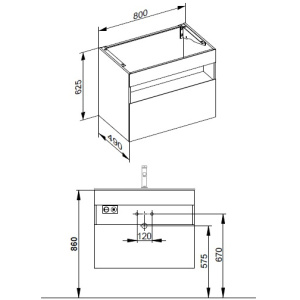 Тумба под раковину Keuco STAGELINE 80 32862970100 черная