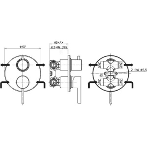 Смеситель для ванны с душем Paini Brera 74PZ6911 С ВНУТРЕННЕЙ ЧАСТЬЮ, черный матовый