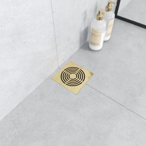 Душевой трап Boheme Smart Design, 15x15 см, золото