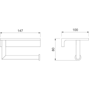 Держатель туалетной бумаги Timo Saona 13043/03 с полкой для телефона, черный