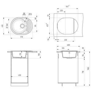 Мойка кухонная Ulgran U-107m -307 терракот
