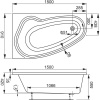 Акриловая ванна Vagnerplast Avona L 150x90 см, угловая, с каркасом, асимметричная