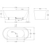 Акриловая ванна BelBagno BB71-1700-W0 170x80 см, отдельностоящая, овальная, с ножками, с донным клапаном