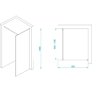 Душевая перегородка RGW Walk In WA-002B 90х195, профиль черный