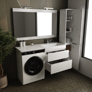 Тумба с раковиной Style Line Даллас 130 Люкс Plus подвесная R