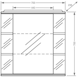 Зеркало-шкаф Stella Polar Концепт Лаура R 70 с подсветкой