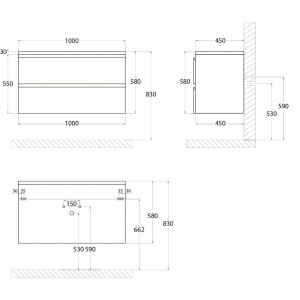 Купить Тумба с раковиной Art&Max Bianchi 100 подвесная, оливковая, белая раковина в Москве с доставкой Тумба с раковиной Art&Max Bianchi 100 подвесная, оливковая, белая раковина