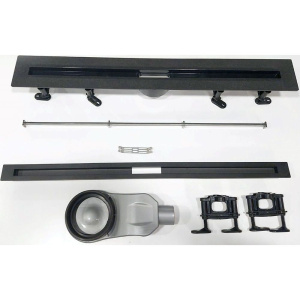 Душевой трап (лоток) CK DRAIN LAMA-AQUA001-80 80 см, щелевой, из нержавеющей стали, с узкой решеткой