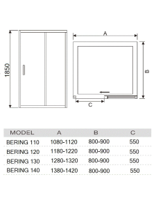 Душевое ограждение River BERING 140 MT (10000002016)