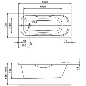 Акриловая ванна Santek Тенерифе 150x70 1.WH30.2.213 белая