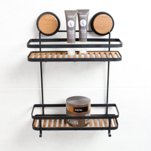 Купить Полка Fixsen Magic 950B-2 двойная, черная, дерево в Москве с доставкой Полка Fixsen Magic 950B-2 двойная, черная, дерево