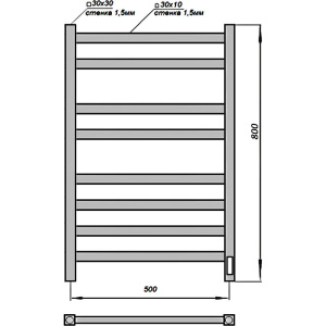 Полотенцесушитель электрический Grois Bruno 122 50х80 белый