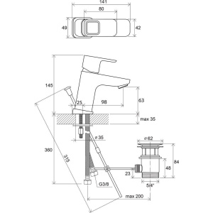 Смеситель для раковины Ravak 10° TD 011.00