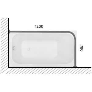 Купить Карниз для ванны Triton 120х70 в Москве с доставкой Карниз для ванны Triton 120х70