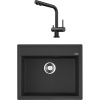 Комплект Мойка кухонная Omoikiri Daisen 60-BL черная + Смеситель Nagano PVD-GM вороненая сталь