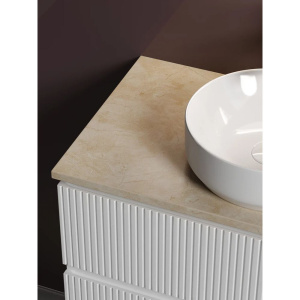 Тумба с раковиной Sancos Snob T 80 см, bianco, столешница бежевая, раковина CN6005