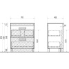Тумба с раковиной Vigo Plaza 70 2 ящика